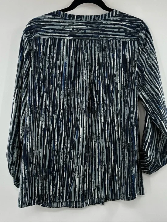 3For$20 Anne Klein Striped Button-Front Women’s Top in Navy and White size: L - Picture 4 of 4